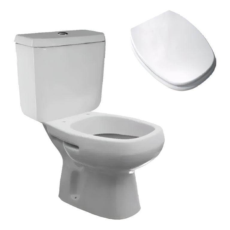 Roca Monaco Inodoro Largo + Mochila Dual+ Tapa Madera Metal