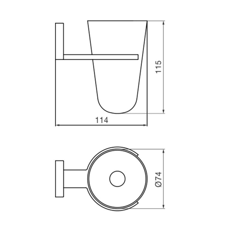 Portavaso Portacepillo De Baño Fv Chalten 0169/h4 - Imagen 2