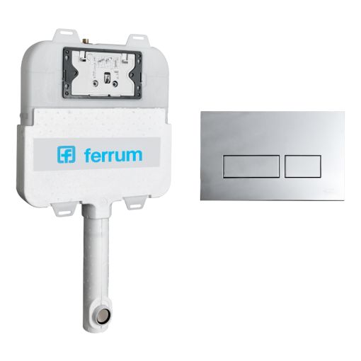 Combo Deposito Ferrum Embutir + Tapa Tecla Rectangular Chica