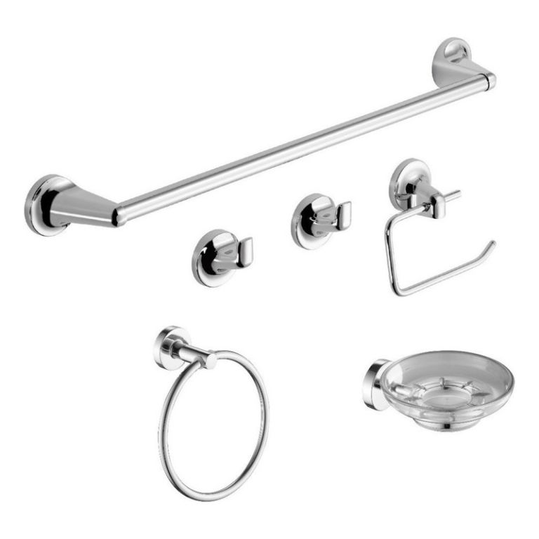 Juego De Accesorios Para Baño Hydros Nova 6 Piezas Cromo