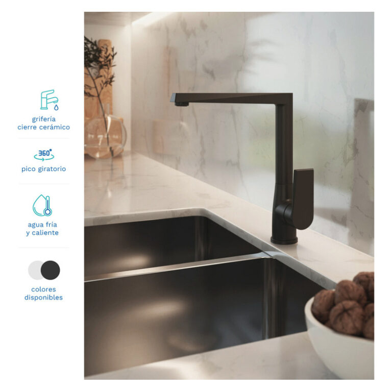 Griferia Vasser Zafiro Black Cocina 12/2302.ng - Imagen 3