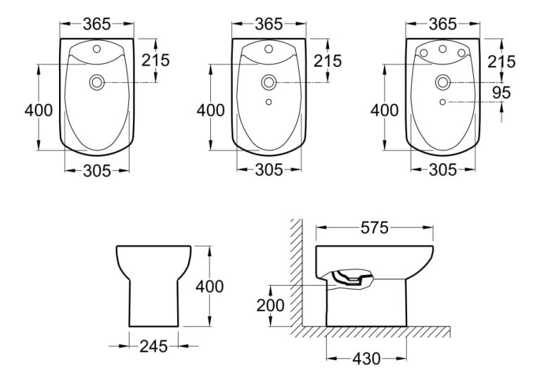 Bidet Roca Dama Senso Con Uno O Tres Agujeros - Imagen 2