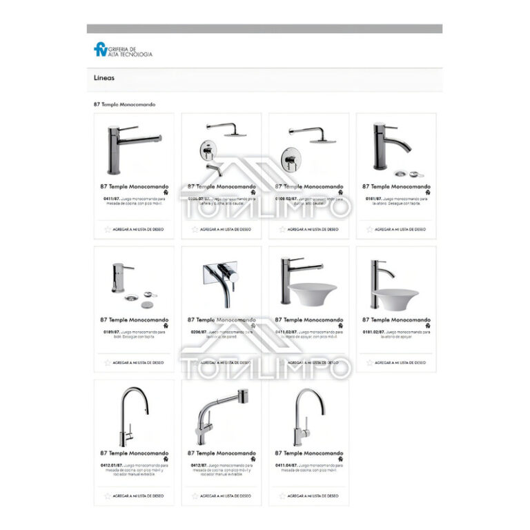 Grifería Fv Temple Monocomando Cocina Mesada 411/87 Movil - Imagen 3