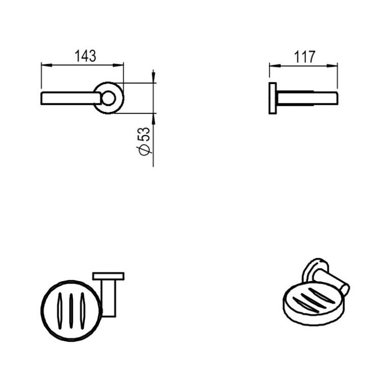 Jabonera Bano Hidromet Dynamic Black Negro Accesorio - Imagen 3