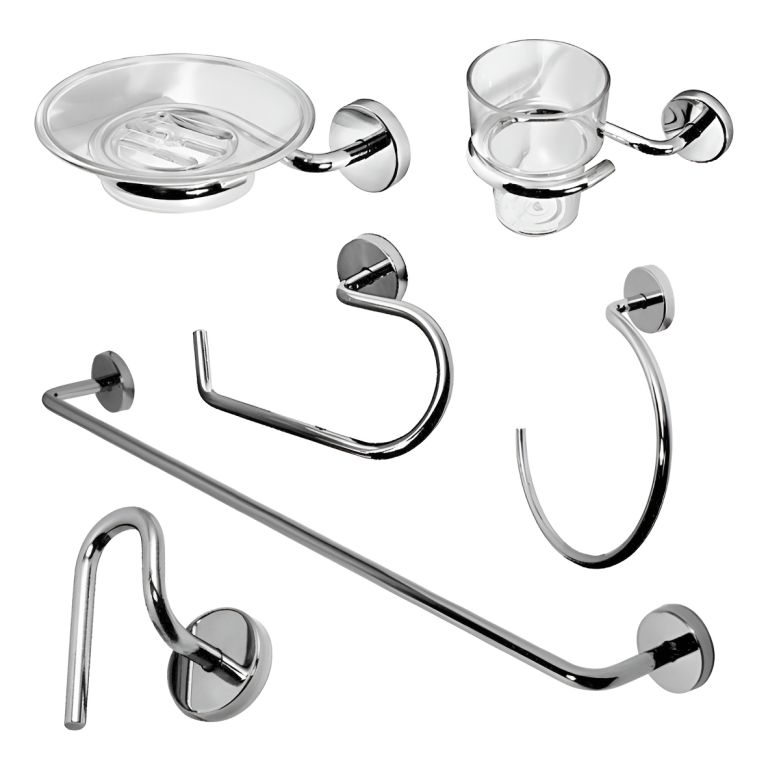 Set Kit De Accesorios Baño Hidromet Jet 6 Piezas Cromo
