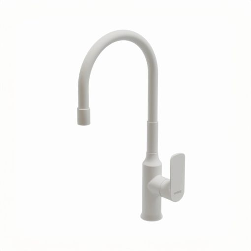Griferia Cocina Monocomando Vasser Agatha Flexible White