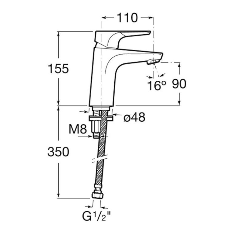 Grifería Roca Atlas Lavatorio Monocomando Cromo - Imagen 2