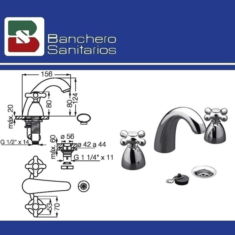 Griferia Fv Margot Cruz Lavatorio 207/62 - Imagen 2