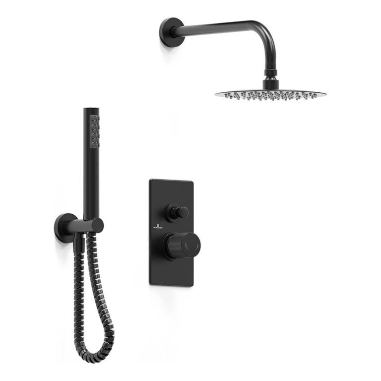 Griferia Hidromet Texture Monocomando Ducha 2 Vias 9812negr