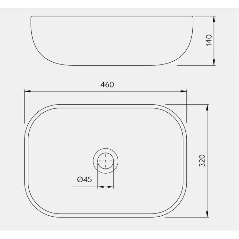 Bacha Peirano De Apoyar Rectangular Negra 46x32x14 Bch10 - Imagen 2
