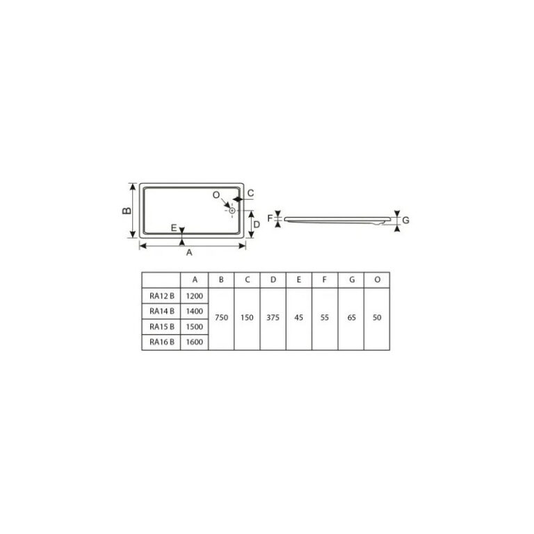 Receptaculo Ferrum Niza Ducha 160x75x5 Ra16 B Ducha Bano Color Blanco - Imagen 4