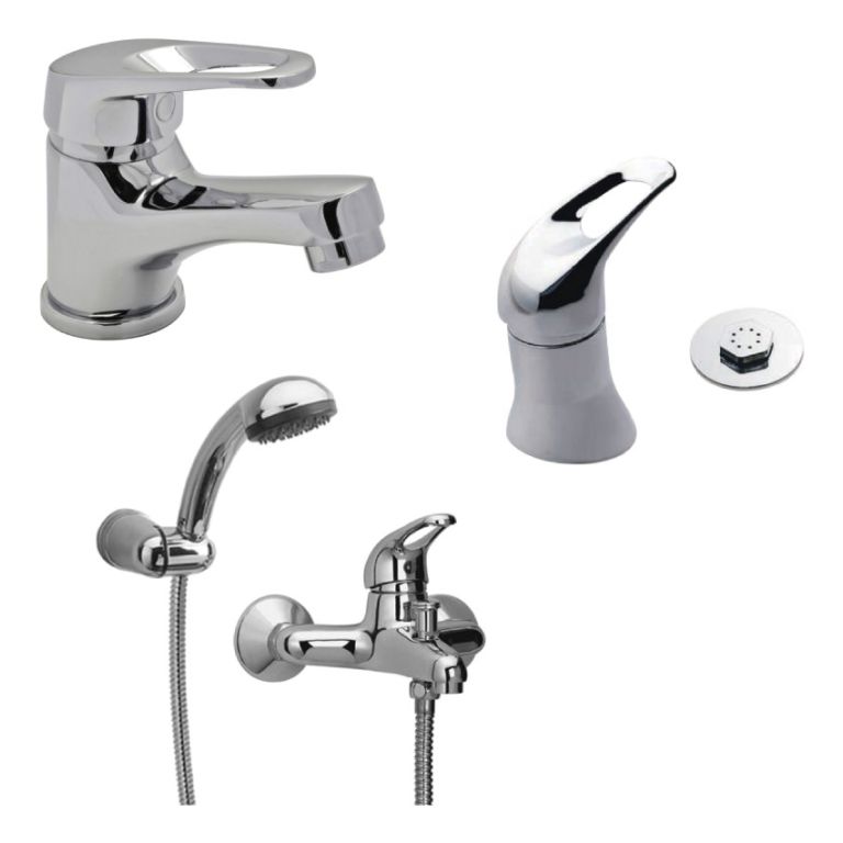 Kit Grifería Baño Hydros Link Cromo 905411 Color Plateado