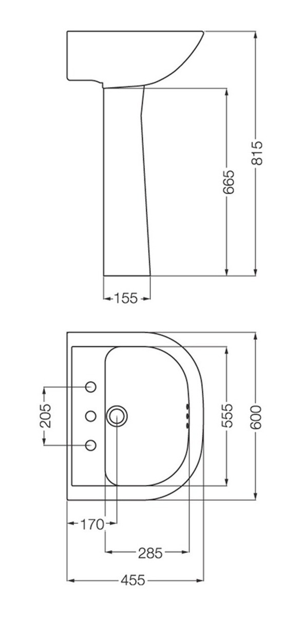 Lavatorio Ferrum Bari 1 O 3 Agujeros Loza Sanitaria - Imagen 2