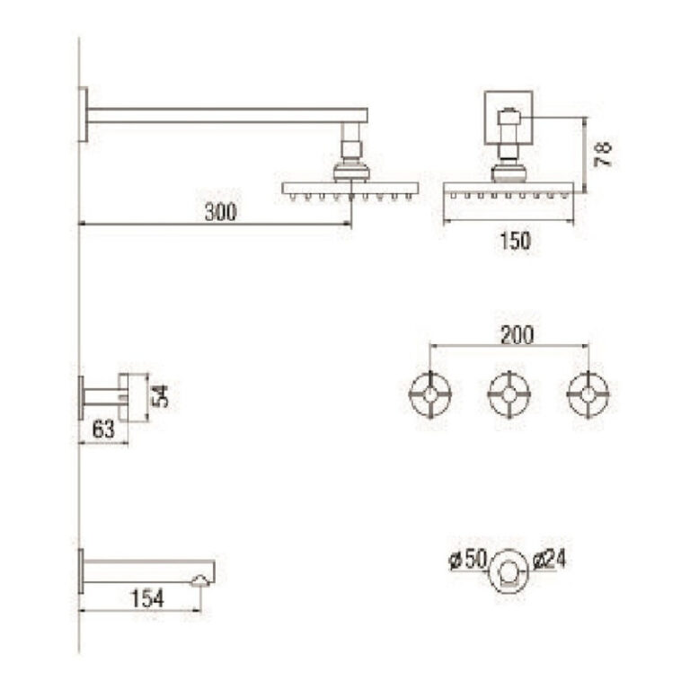 Griferia Piazza Guilty Cruz Ducha Embutir Bano Ceramico - Imagen 2