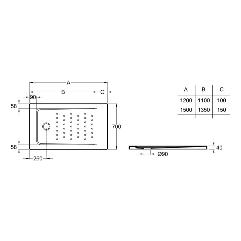 Receptáculo Roca Daiquiri Acrílico Antideslizante 150x70 - Imagen 2