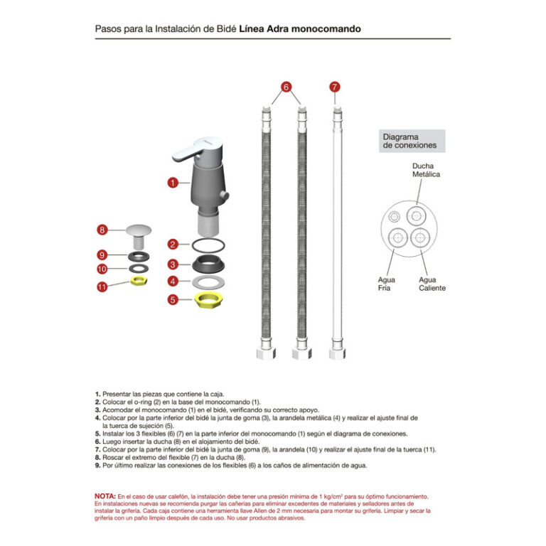 Griferia Peirano Adra Bidet Monocomando Cromo 70-203 - Imagen 2