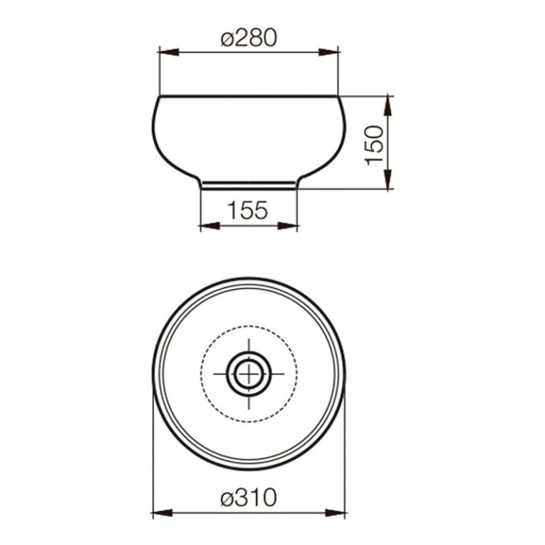 Bacha De Apoyo Ferrum Tori Vasija Profunda Blanca Lk274 - Imagen 3