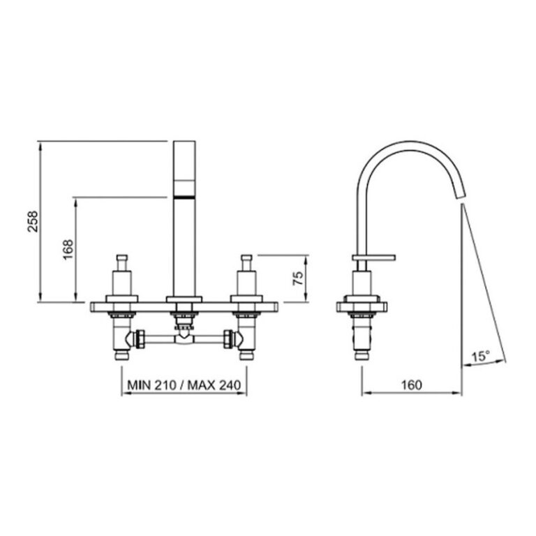 Griferia Peirano Sena Lavatorio Cromo Cierre Cerámico 60-163 - Imagen 2