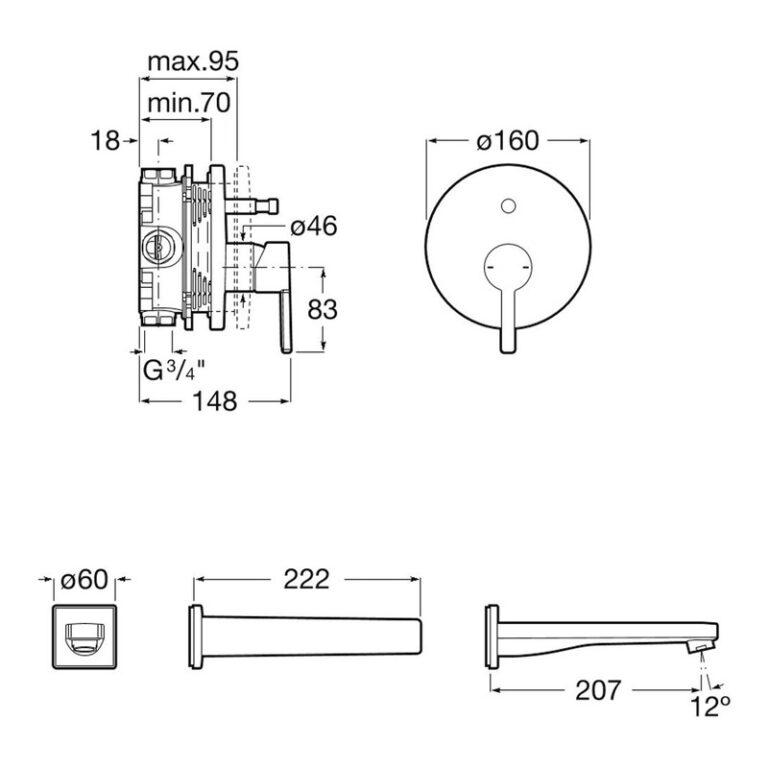 Griferia Roca Naia Ducha Embutir Con Transferencia Cromo - Imagen 2