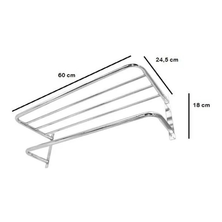 Repisa Toallero Con Barral Bano Cocina Acero Cromado Garantia Accesorio Estante 60 Centimetros - Imagen 2