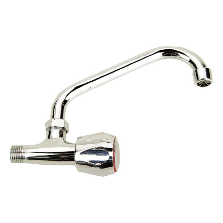 Canilla Un Agua Para Pared Pico Alto Cromo Latyn gr602 Metal