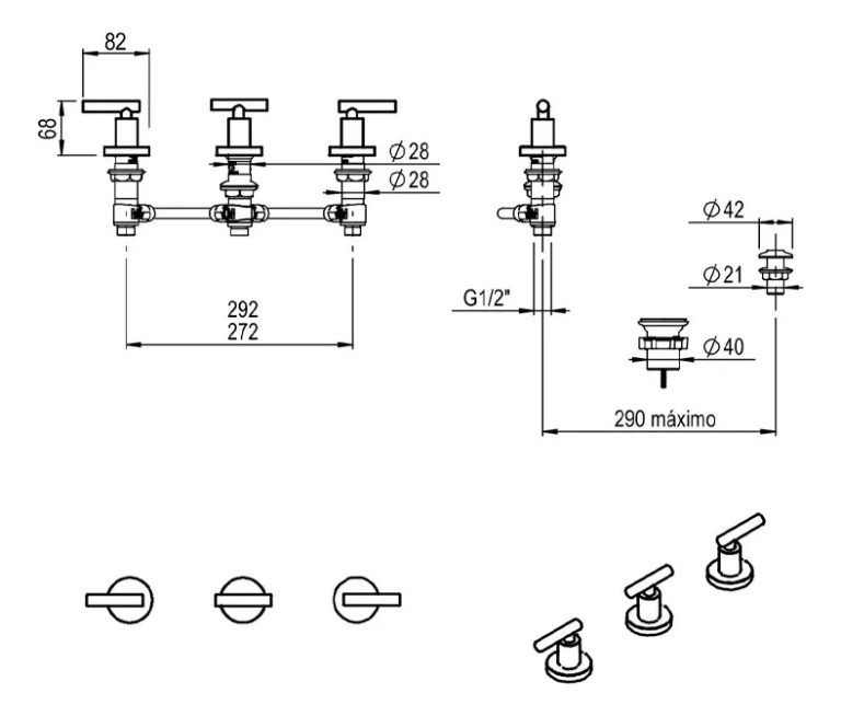 Grifería Bidet Sun Lever Negra 4507 Hidromet - Imagen 2