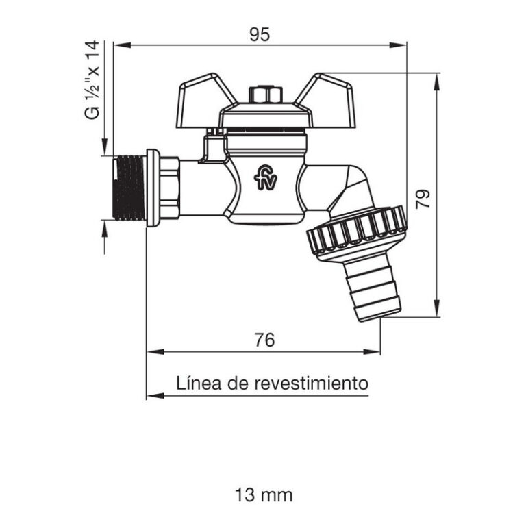 Canilla Plastica Fv Para Manguera Y Riego De 13 Mm (1/2) Color Blanco - Imagen 2