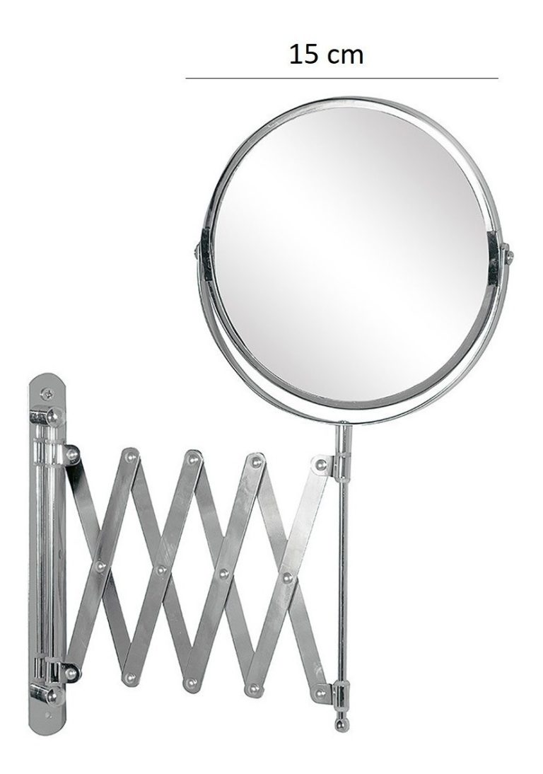 Espejo Tijera Metalico Móvil Aumento Baño 2 Caras Cromo - Imagen 7
