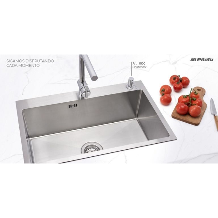 Bacha Cocina Acero Inoxidable Mi Pileta 718e + Dosificador - Imagen 3