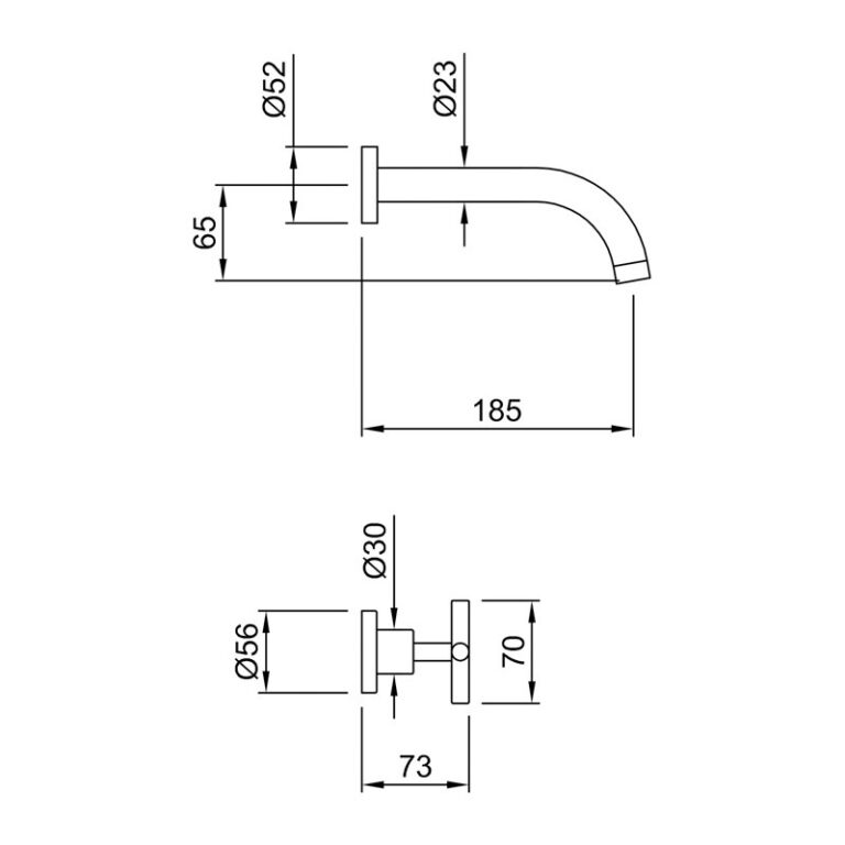 Griferia Peirano Black Velvet Lav Pared Negra 62-190 - Imagen 2