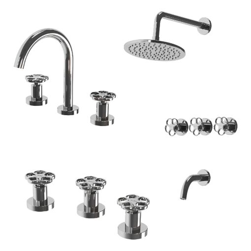 Grifería Vasser Blume Cromo Ducha Embutir Bidet Lavat Mesada