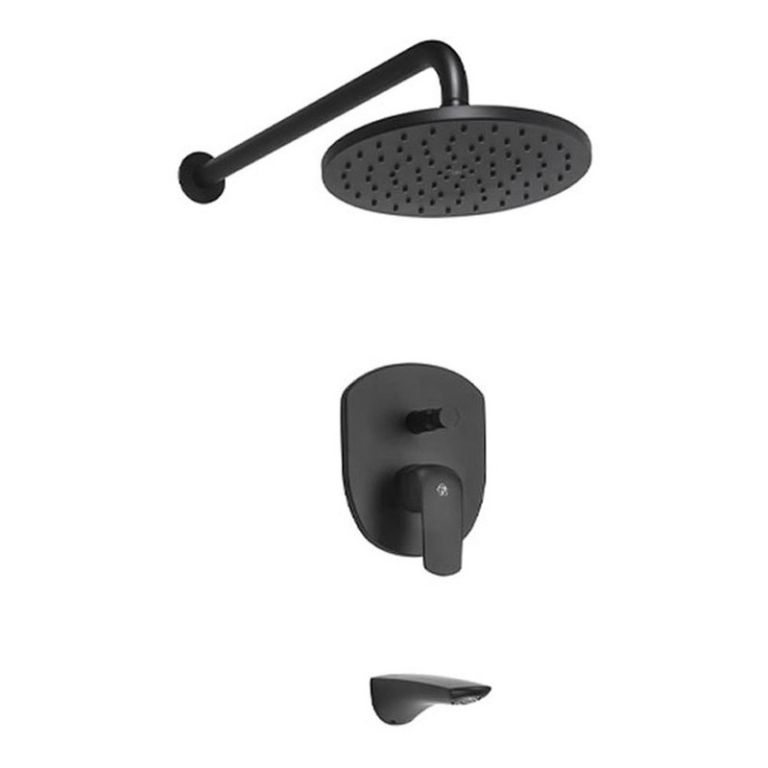 Griferia Fv Epuyen Ducha Embutir Transfer Monocomando Negro