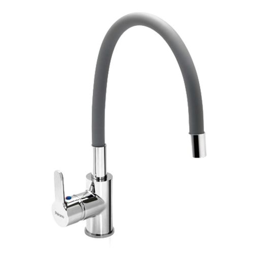Griferia Peirano Colors Cocina Monocomando Gris Flexible