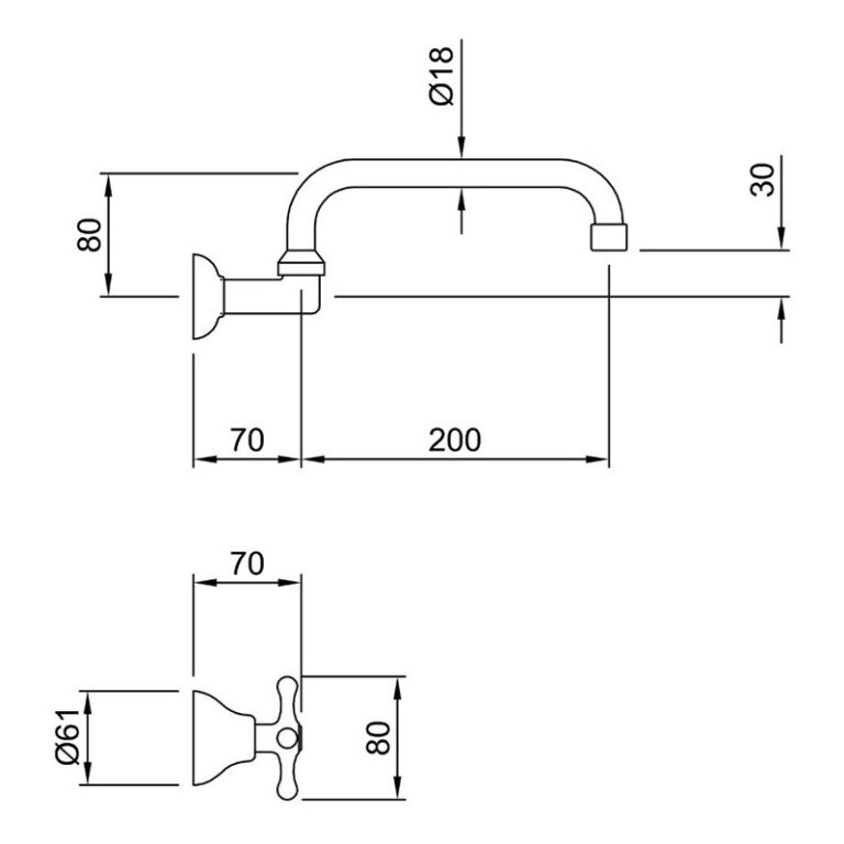 Griferia Peirano Ares Cocina Pared Blanco Cromo 944 - Imagen 2