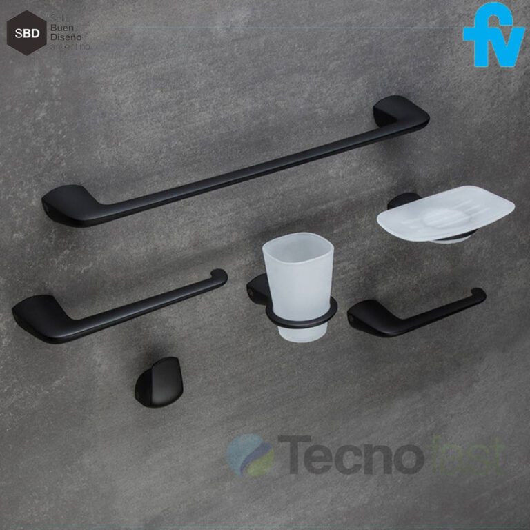 Portavaso Portacepillo De Baño Fv Epuyen Negro 0169/l2-ng - Imagen 5