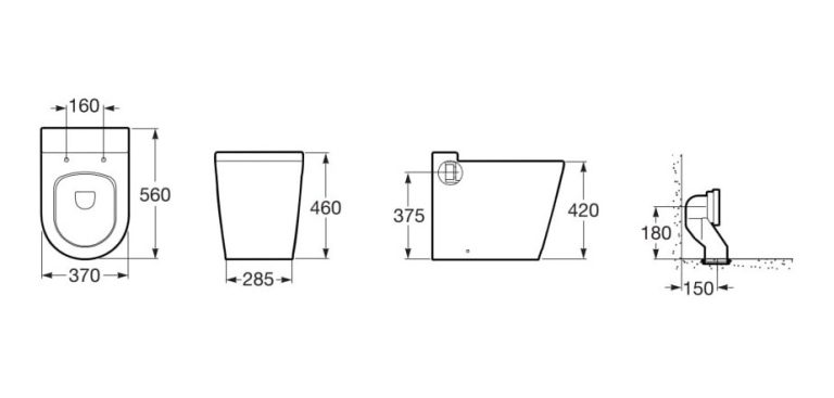 Inodoro Corto Roca Inspira Baño Loza Sanitario - Imagen 2