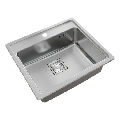 Pileta De Cocina Simple Johnson Acero Q55a De Acero 304