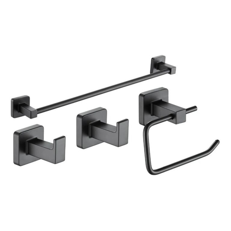 Juego De 4 Accesorios Para Bano Piazza Cube Negro - Imagen 6