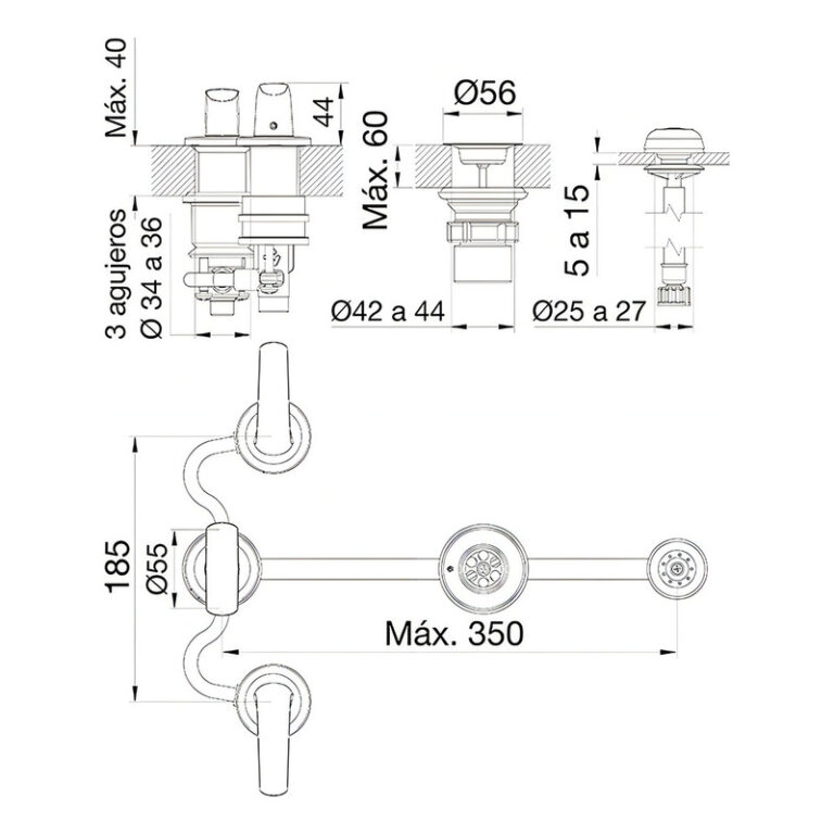 Griferia Fv Epuyen Bidet Cromo 295/l2 - Imagen 2