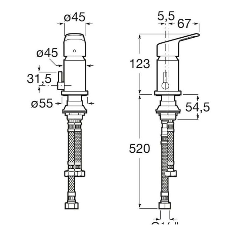 Griferia Roca Coral Bidet Monocomando Cromo - Imagen 2