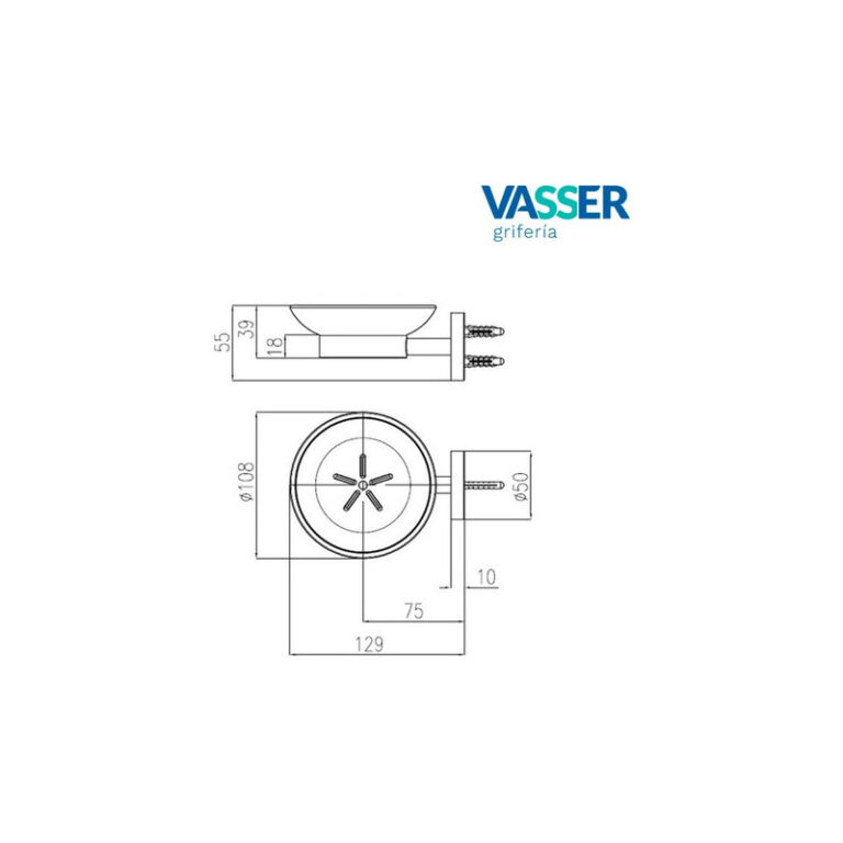 Jabonera Bano Accesorio Ducha Metal Vasser Cyrano Negro - Imagen 2