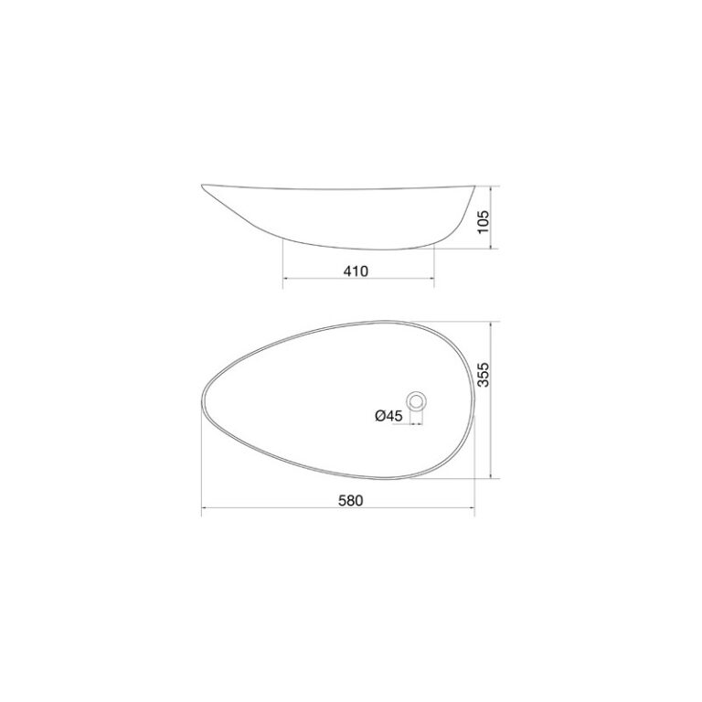 Bacha Peirano Bch08 Apoyo Ovalada 58x35,5x10,5 - Imagen 2