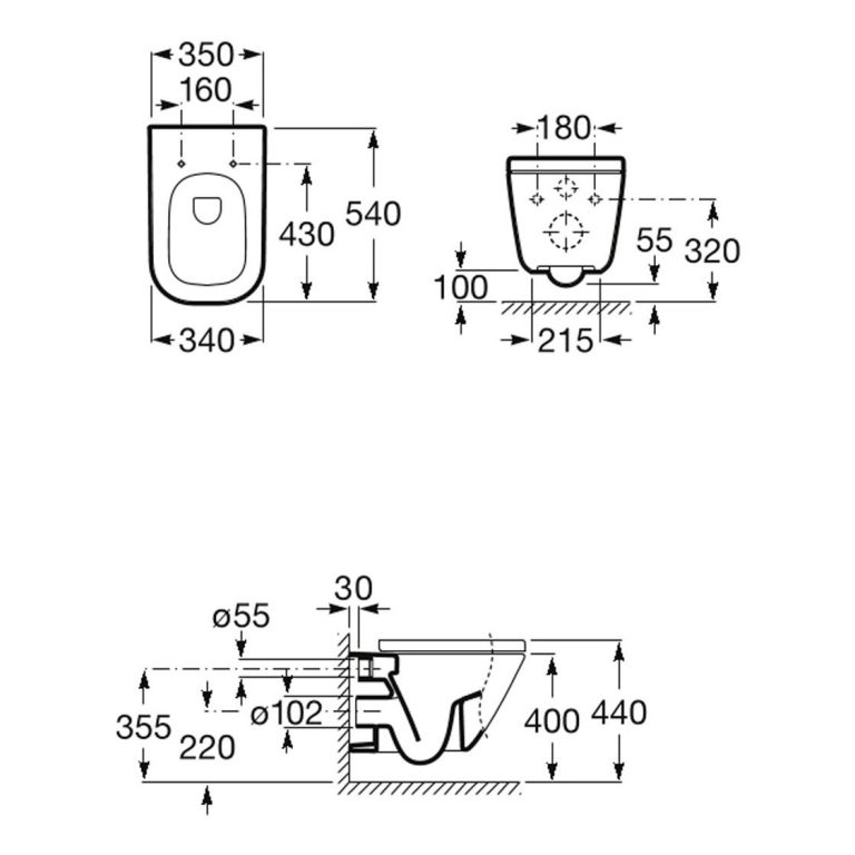 Combo Roca The Gap Inodoro + Bidet Suspendido De Colgar - Imagen 4