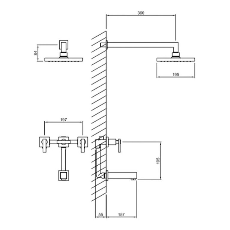 Griferia Peirano Sena Ducha Embutir Con Transferencia 80-163 - Imagen 2