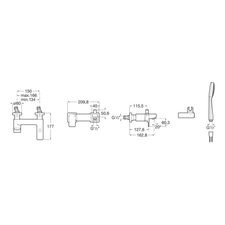 Griferia Roca Varna Ducha Monocomando Exterior Transferencia - Imagen 2