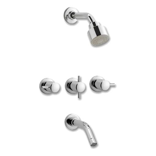 Griferia Peirano Marbella 80-121 Ducha De Bano Embutir Con T Acabado Brillante Color Plateado