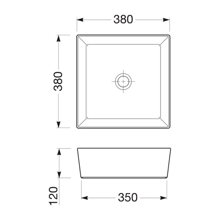 Bacha Roca Kira Square Mesada De Apoyo Bano Negra Onix - Imagen 2