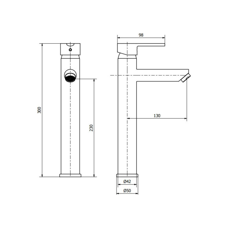 Griferia Hydros Calyx Negro Mate Monocomando Alto 31900 - Imagen 2