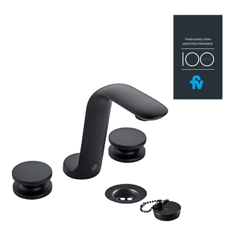 Griferia Fv Nueva 44 Lavatorio Mesada Negro 207/44n-fb Cuota