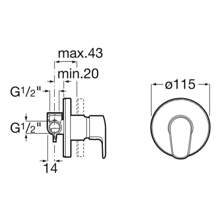 Griferia Roca Coral Ducha Embutir Monocomando Cromo - Imagen 2